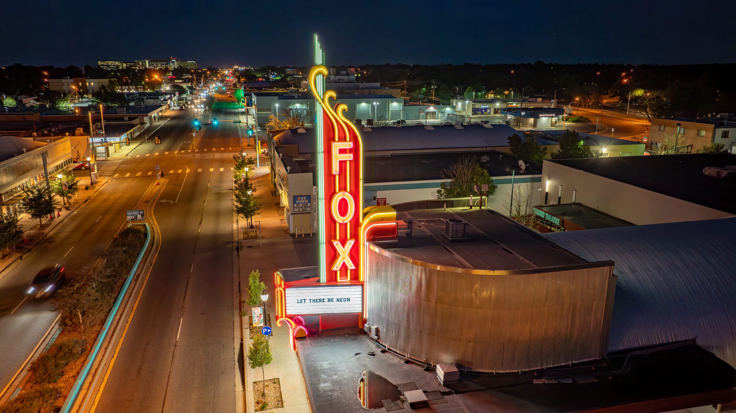 Aurora Fox Arts Center Drone Still 03 scaled 1